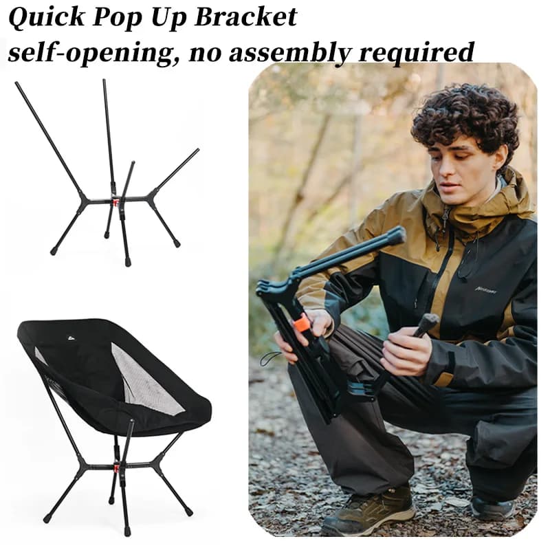 Chaise de pêche pliante Naturehike en alliage d'aluminium - Siège léger pour randonnée et backpacking