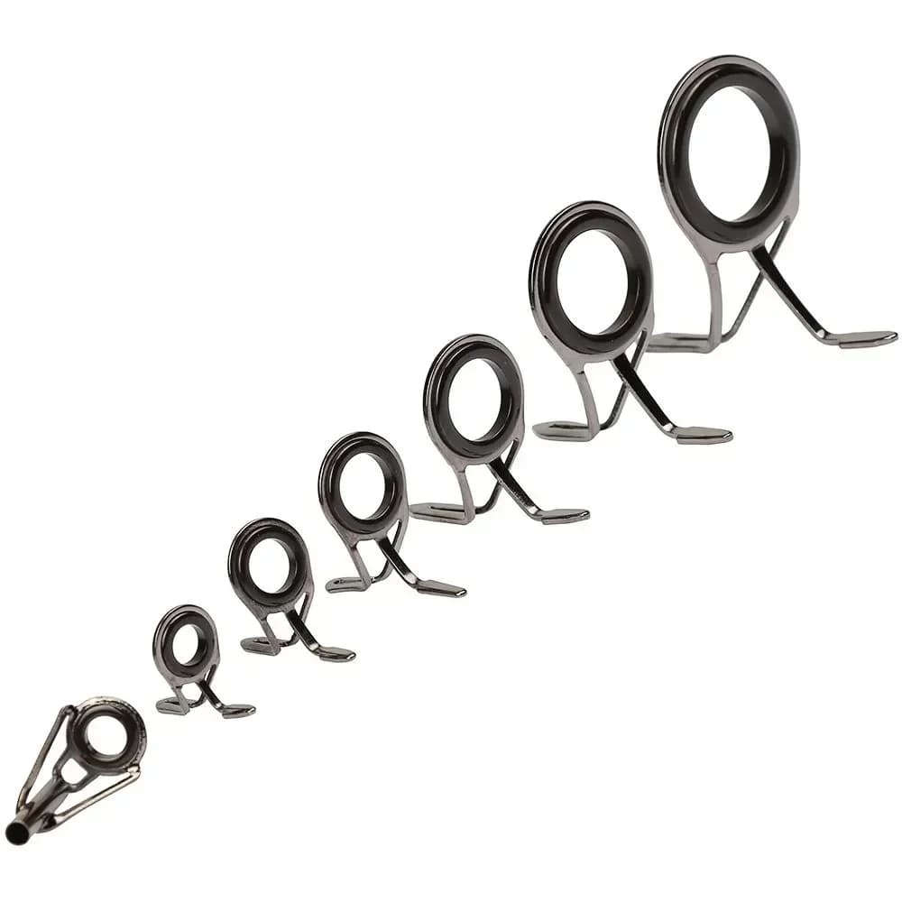 Kit de réparation pour canne à pêche, 7 pièces en acier inoxydable : anneaux guides, embouts