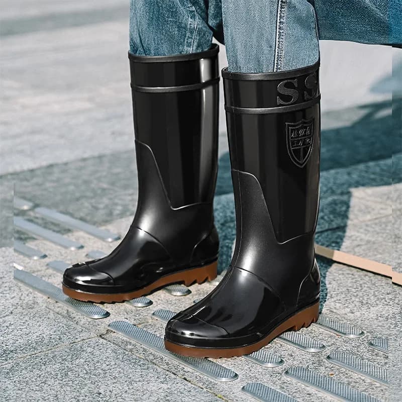 Bottes de pluie hautes imperméables adulte antidérapantes chantier pêche cuisine