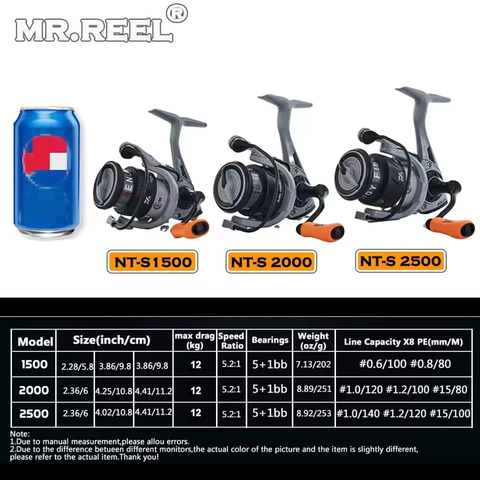 Moulinet spinning MR.REEL pour pêche en mer et rivière - bobine alliage léger et bras CNC métal