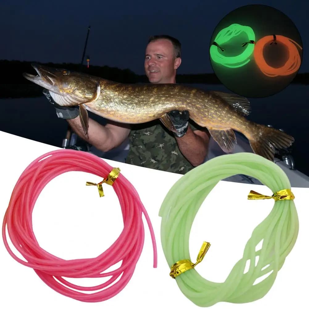 Tube lumineux silicone 2m pour pêche de nuit - accessoire écologique luminescent pour pêche extérieure