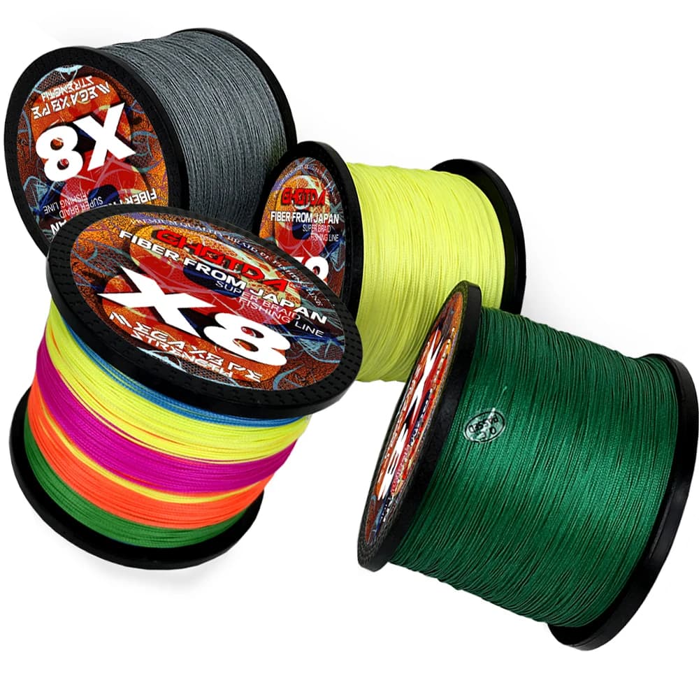 Ligne de pêche tressée GHOTDA X8 haute résistance pour JIG et carpe, fil PE multifilament 8-35kg