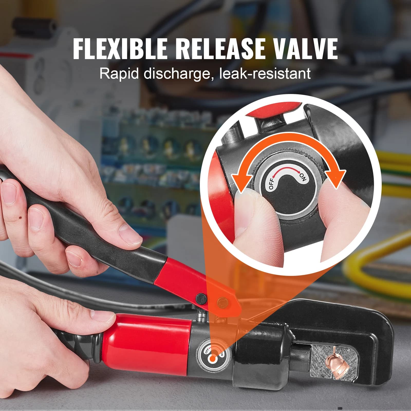 Pince à sertir hydraulique pour cosses de batterie en cuivre et aluminium - Outil professionnel avec coupe-fils et gants
