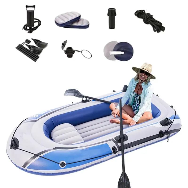 Bateau gonflable PVC 3 places kayak canot pour pêche plongée rafting et transport moteur
