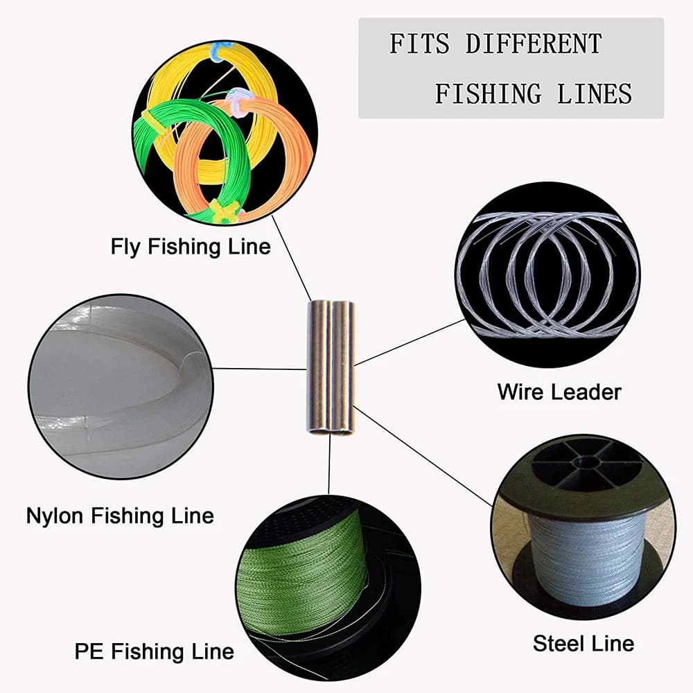 50 pièces manchons de sertissage cuivre double barillet pour bas de ligne pêche - Connecteurs tube crimp PRO BEROS