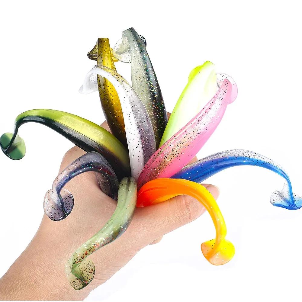 Lot de 10 leurres souples pêche en mer appâts nageurs paddle tail 70mm 90mm 120mm