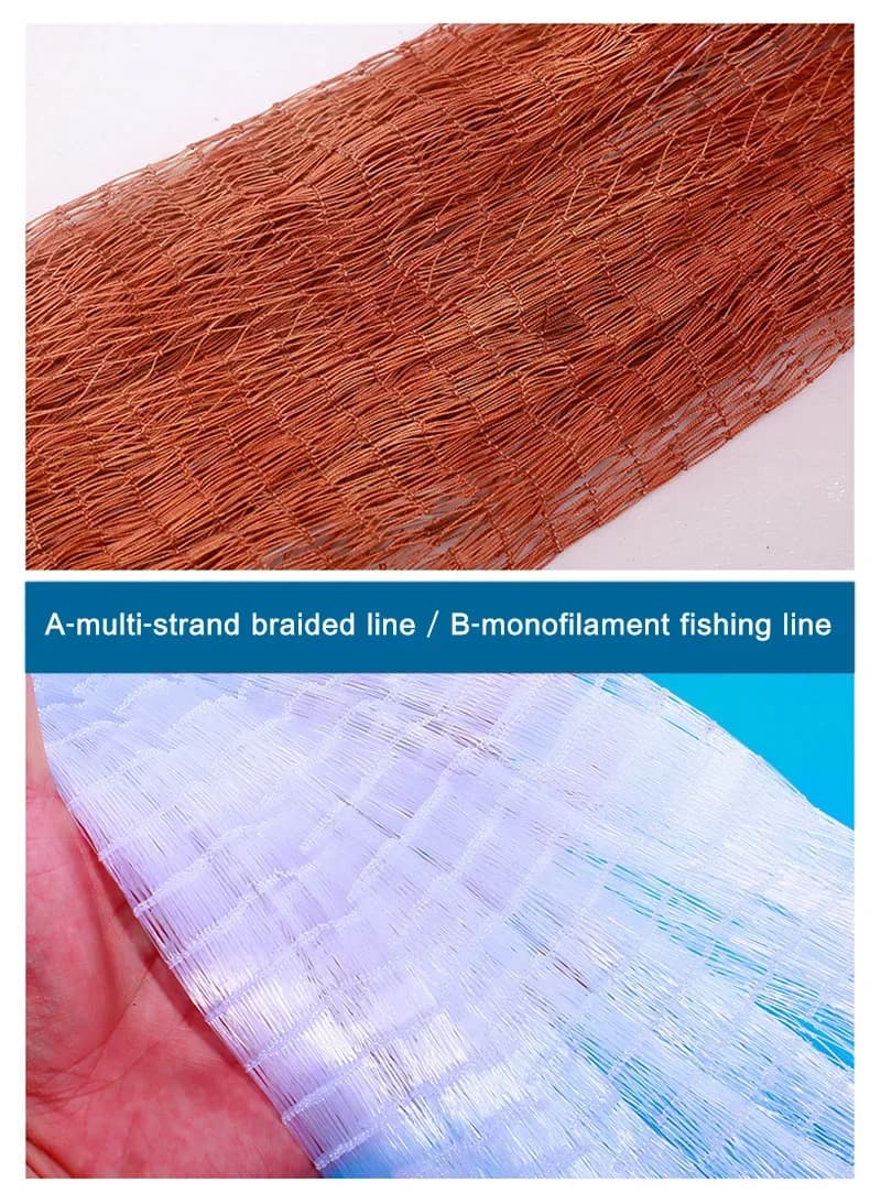 Filet de pêche Lawaia multifilament et monofilament avec plomb acier - Capture efficace en extérieur