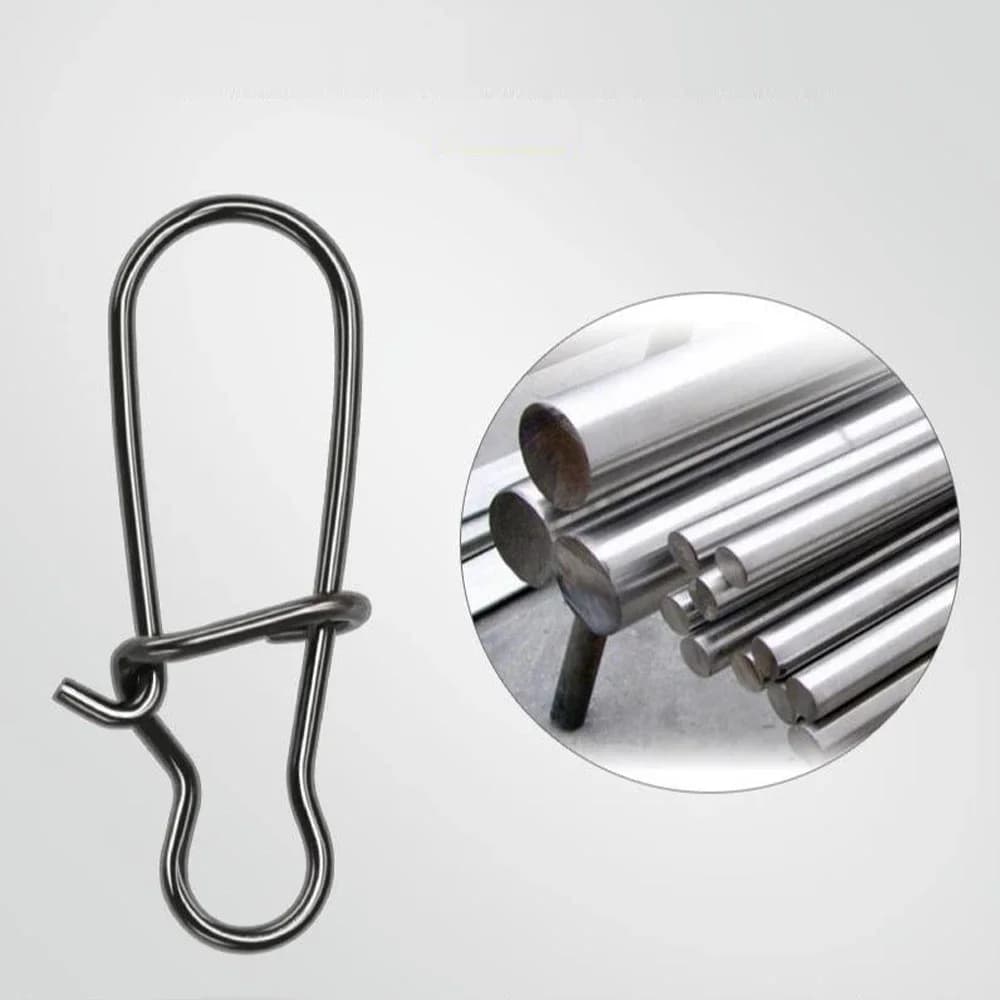 150 pièces connecteurs pêche acier inoxydable DNDYUJU - Snap clips et émerillons sécurisés