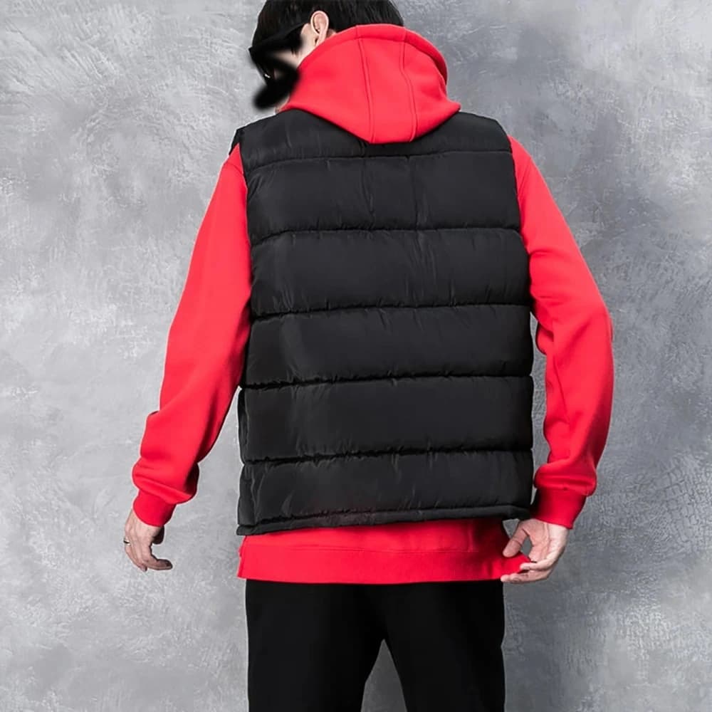 Veste sans manches imperméable hiver pêche, col montant et fermeture éclair, manteau chaud automne pour homme