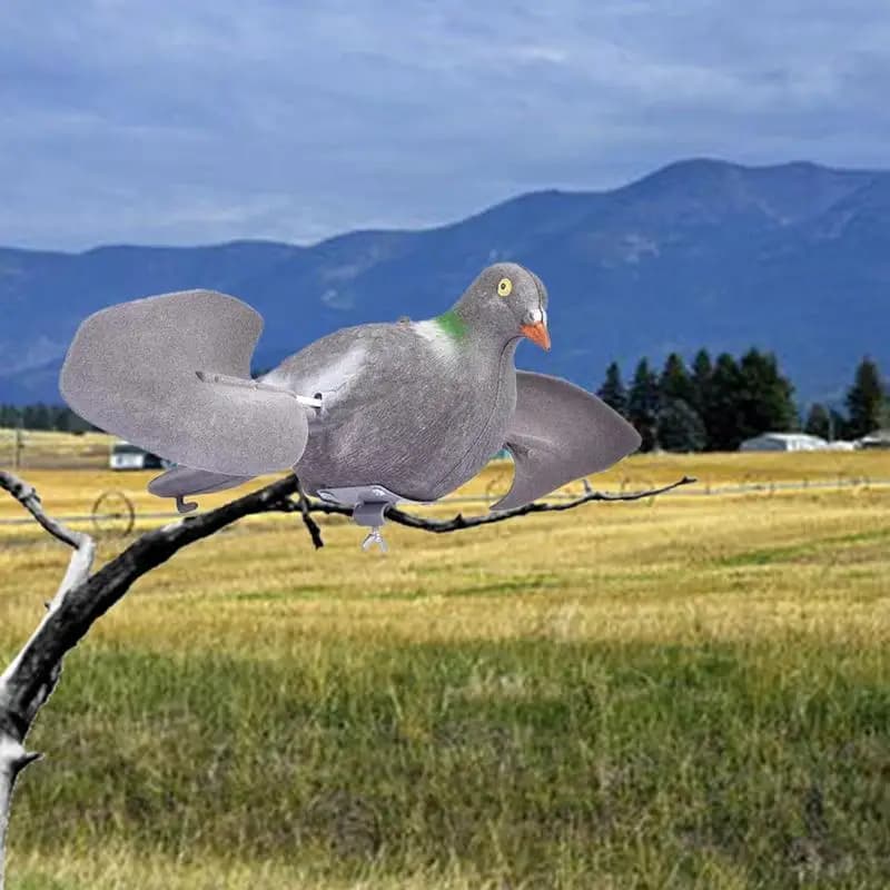 Leurre colombe volant réaliste à propulsion éolienne - Appât de chasse peint pour jardin et extérieur