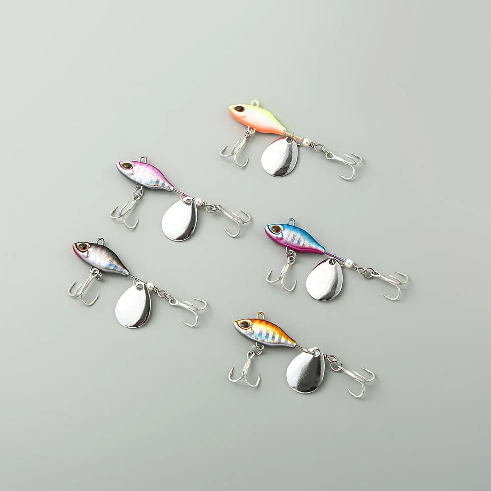 Leurre vibrant rotatif Long Shot 7g 10g 14g avec queue spinner pour pêche aux leurres durs