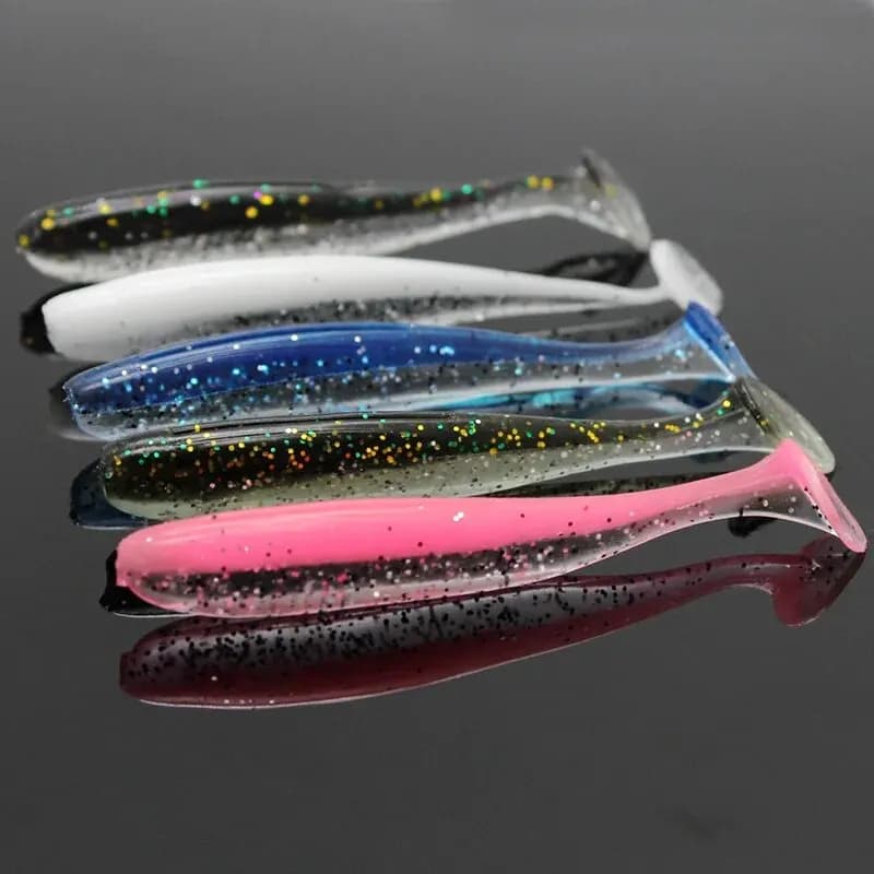 Lot de 10 leurres souples pêche en mer appâts nageurs paddle tail 70mm 90mm 120mm