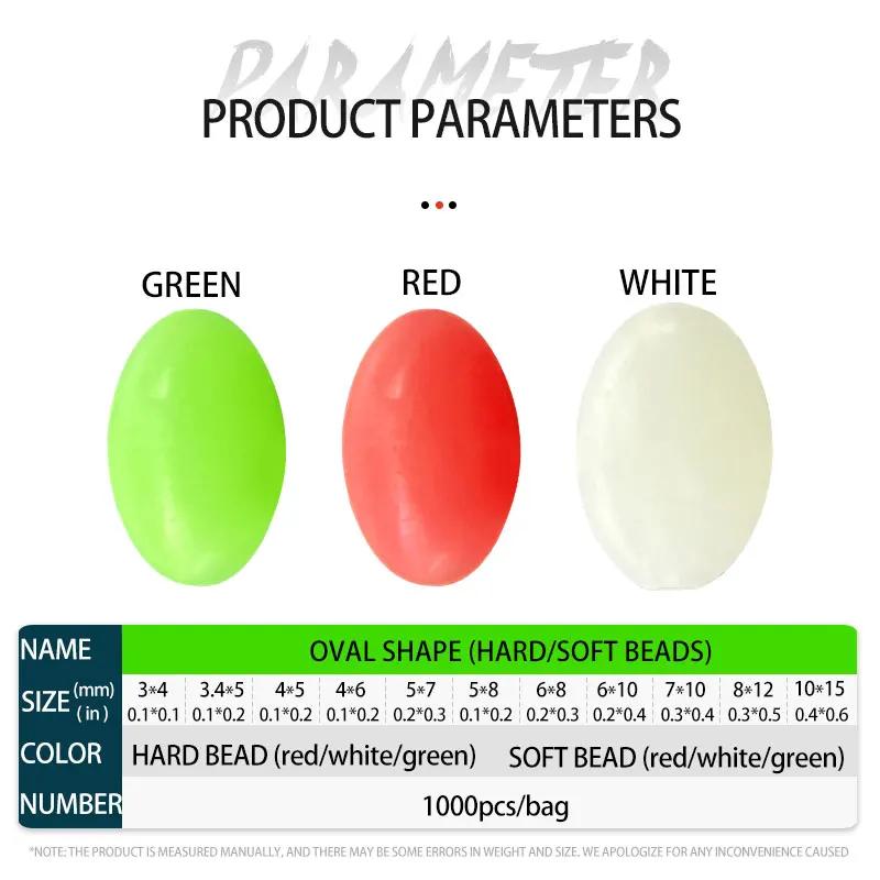 1000 Perles de Pêche Luminescentes - Perles Ovales et Sphériques pour Montages et Flotteurs Accessoires