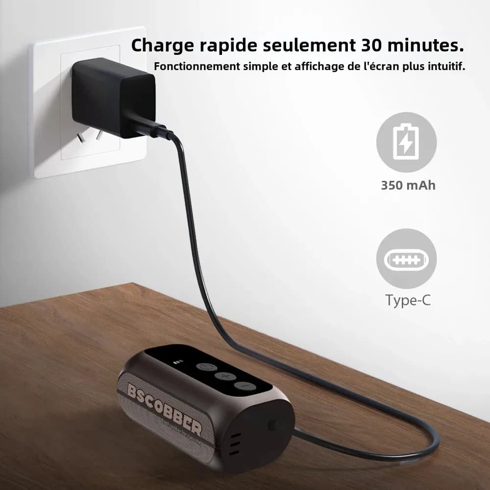 Pompe à air portable BSCOBBER A5mini rechargeable - 100PSI haute pression pour vélos de pêche sans fil
