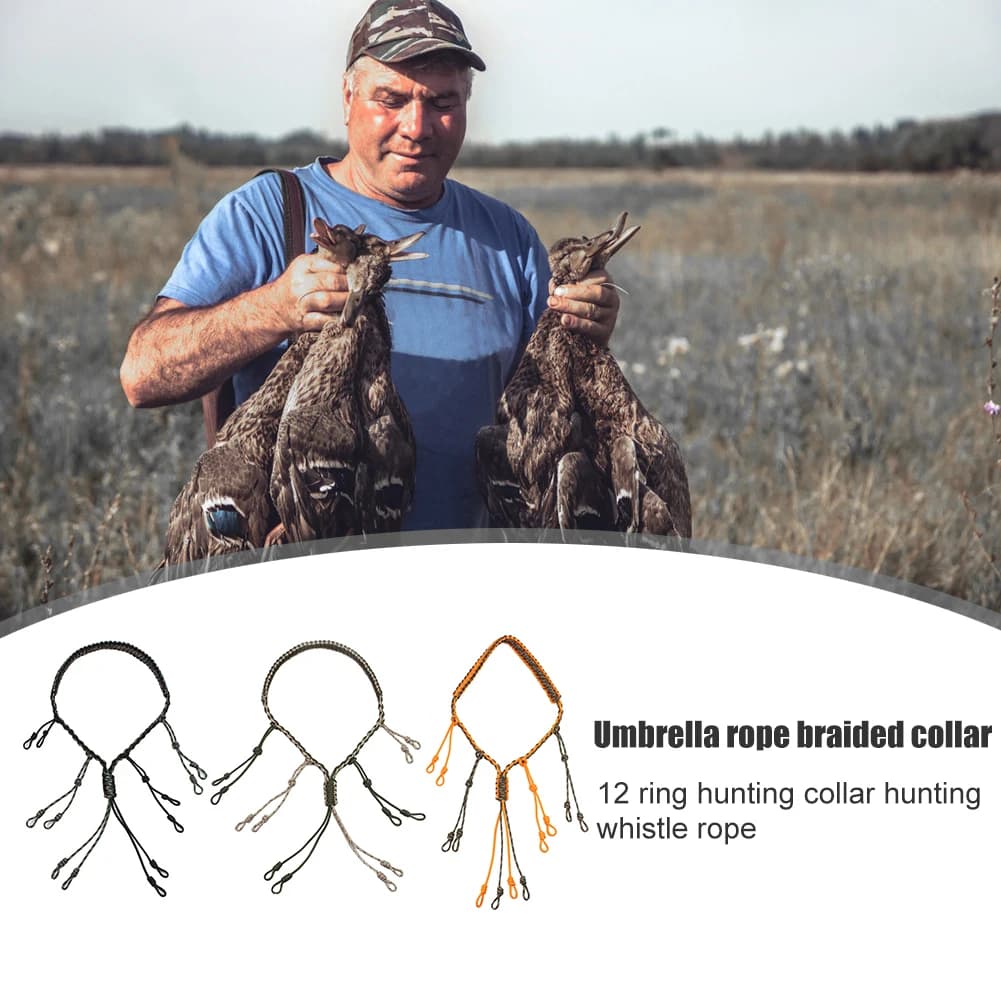 Corde de chasse avec sifflet - Lanière pour appeaux de canards et leurres d'oiseaux sauvages