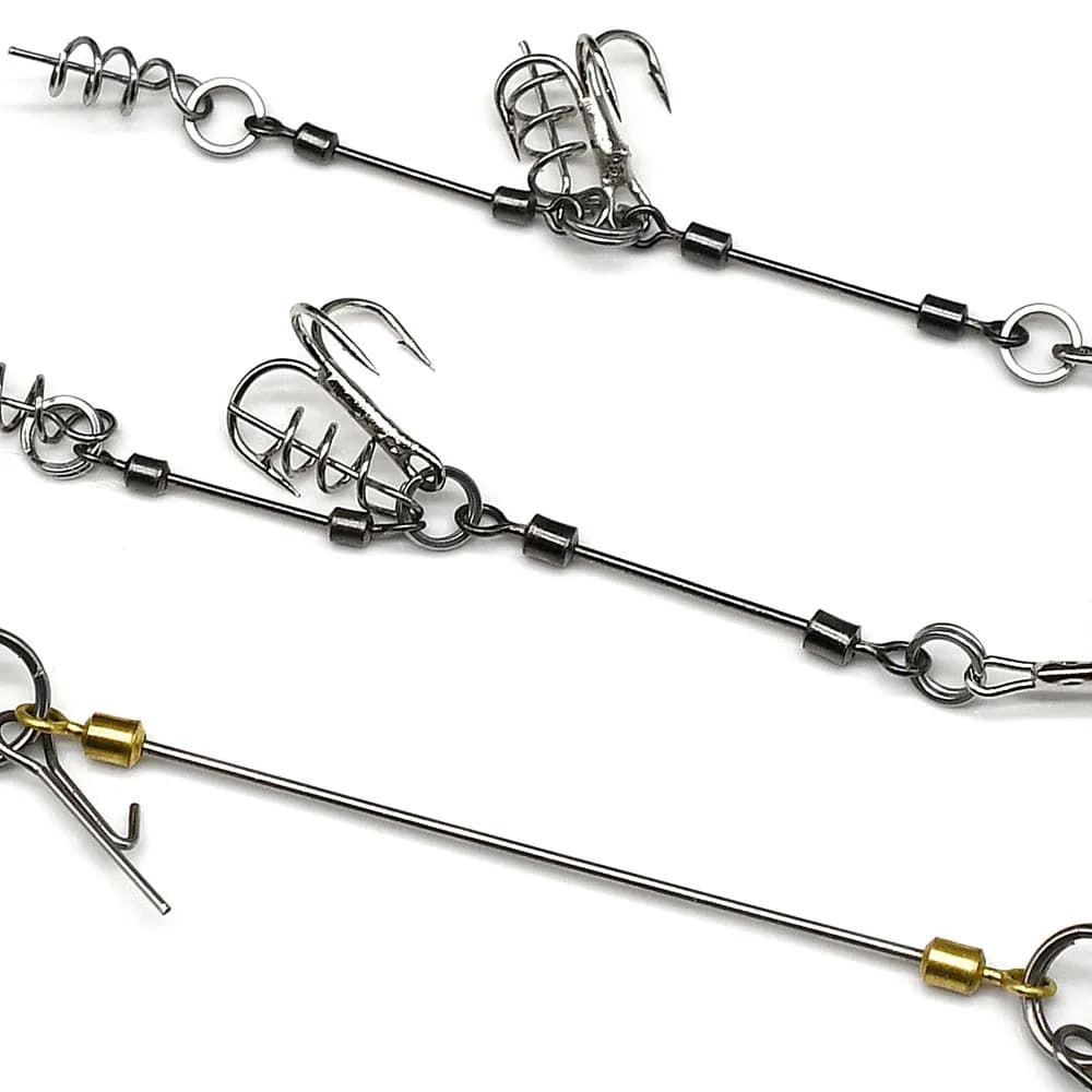 Montage Pike Stinger Rig MNFT avec hameçons triples et plombs réglables pour swimbaits pêche brochet