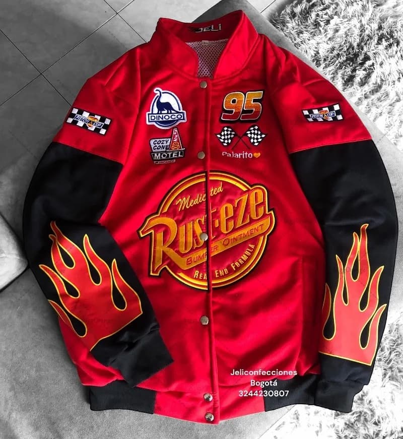 Veste baseball américaine oversized rouge brodée pour homme style Harajuku Y2K décontracté