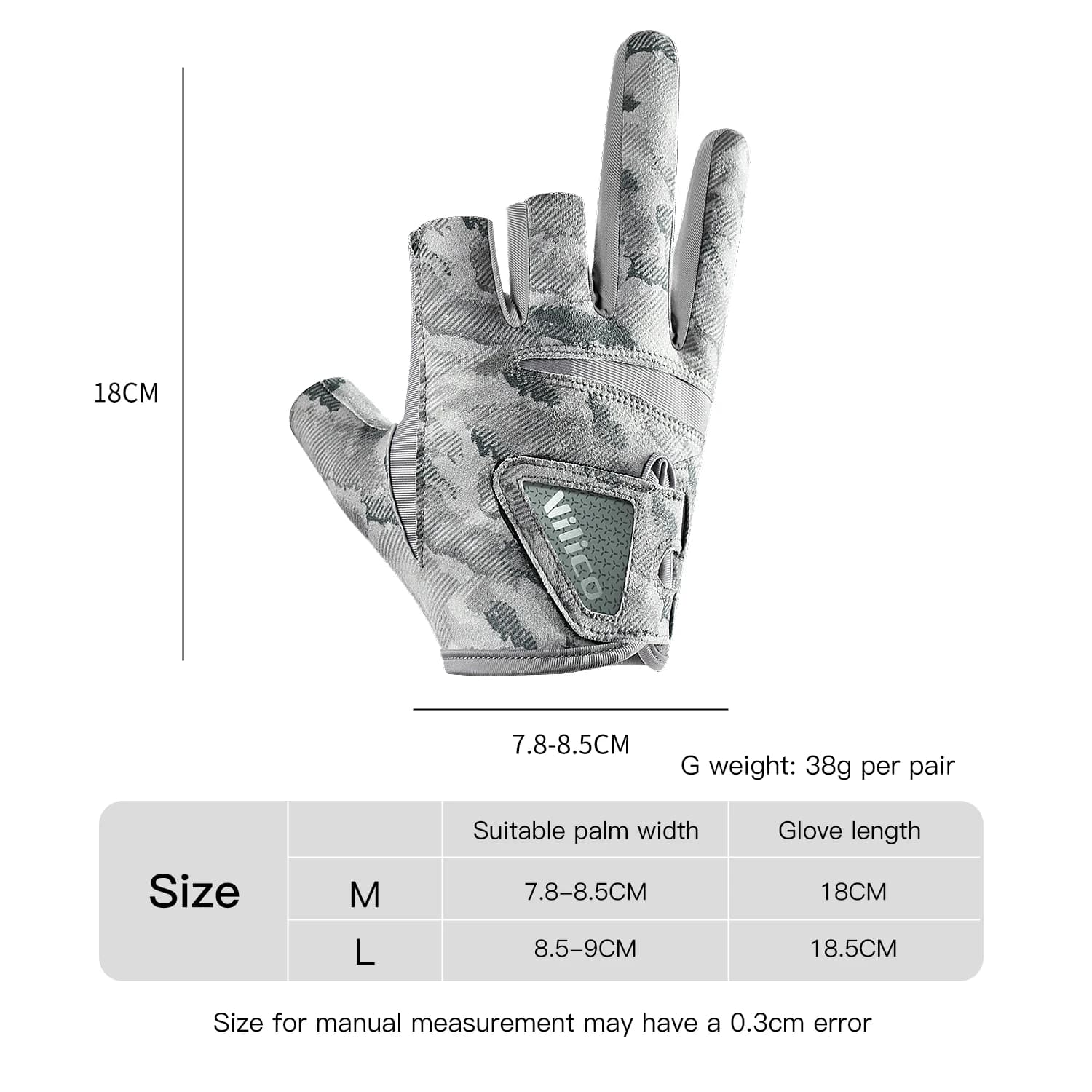 Gants de pêche trois doigts homme été légers et respirants anti-dérapants avec protection UV