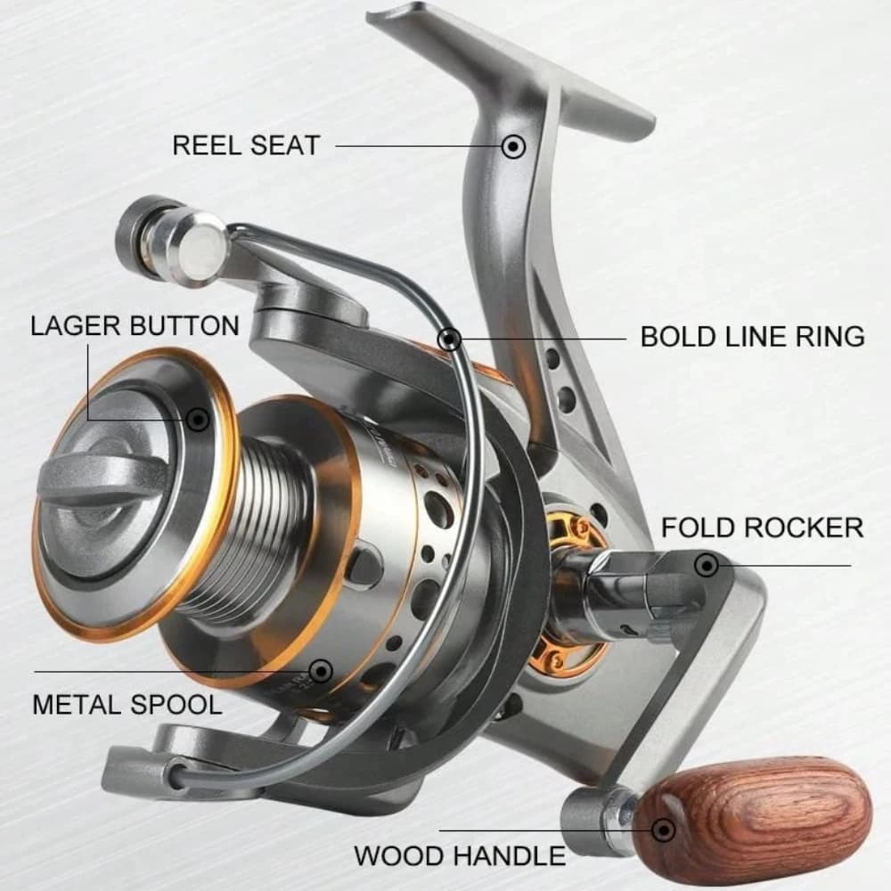 Moulinet de pêche spinning DC 1000-7000, ratio 5.2:1 et frein 26LB, pour eau douce et mer
