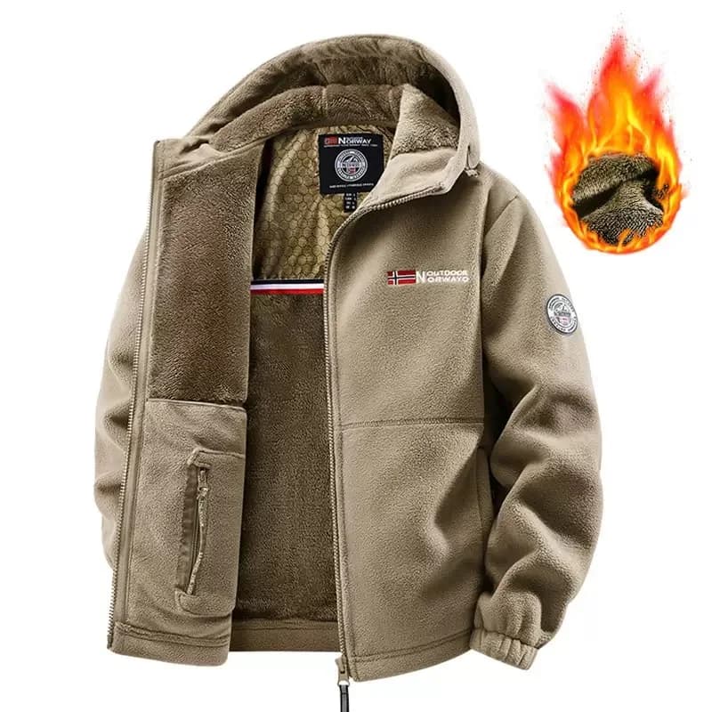 Veste laine mouton pêche hiver - Vêtement chaud rétro pour pêche traditionnelle