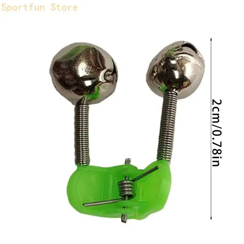 100 pièces cloches d'alarme double pour canne à pêche avec clips X7JD - lot économique