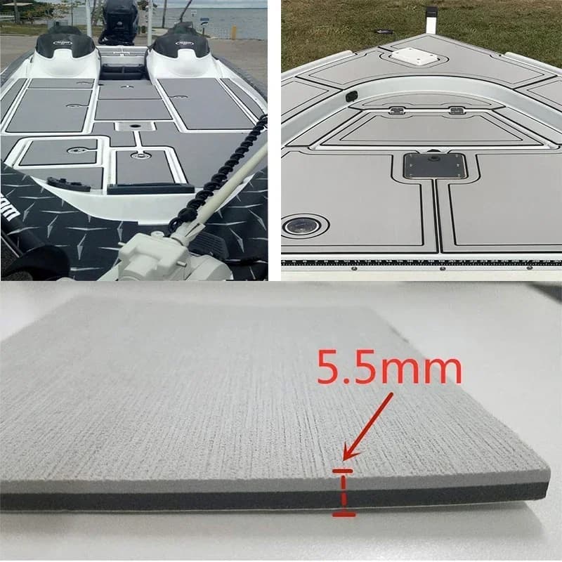 Tapis de pont EVA antidérapant 2400x600mm pour bateau kayak yacht revêtement auto-adhésif surface moelleuse et monochrome