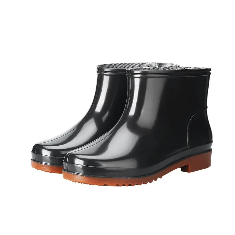 Bottes de pluie homme décolletées antidérapantes imperméables PVC confortables toutes saisons