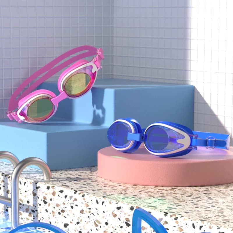 Lunettes de natation enfants JSJM anti-buée UV - Silicone ajustable professionnel unisexe pour piscine