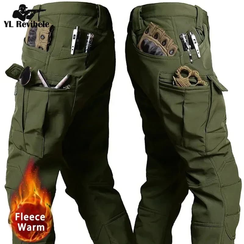 Pantalon cargo polaire militaire hiver pêche - Peau de requin imperméable pêche froide