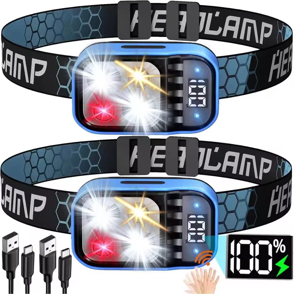 Lampe frontale longue durée Nextorch rechargeable pêche - Éclairage frontal puissant casque