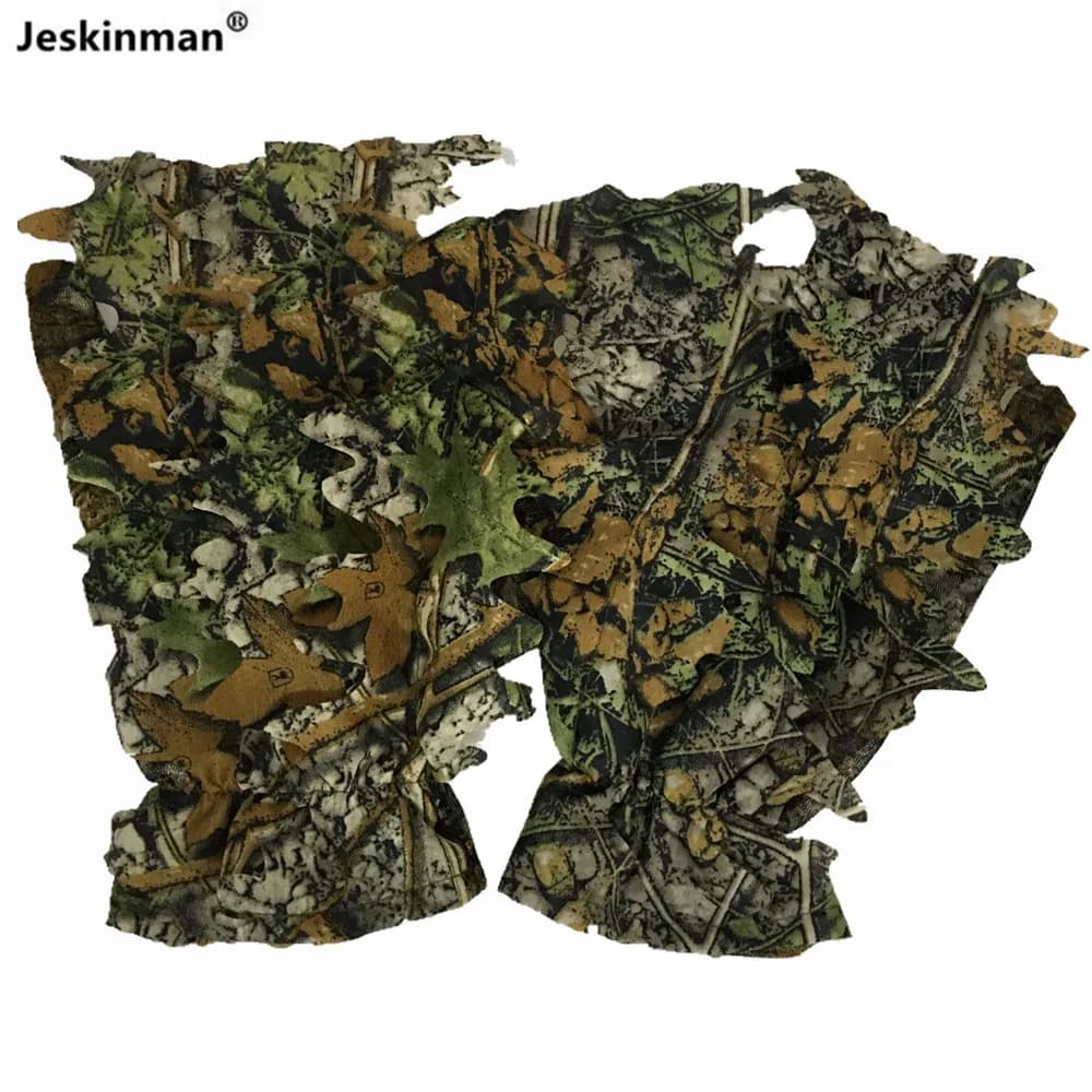 Gants camouflage 3D feuilles d'érable bioniques pêche chasse jungle photographie respirants fins