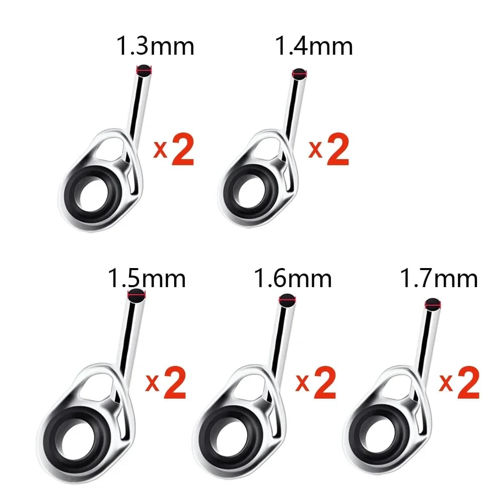 10 pièces de guides de canne à pêche télescopique et accessoires de réparation pour scion, diamètre