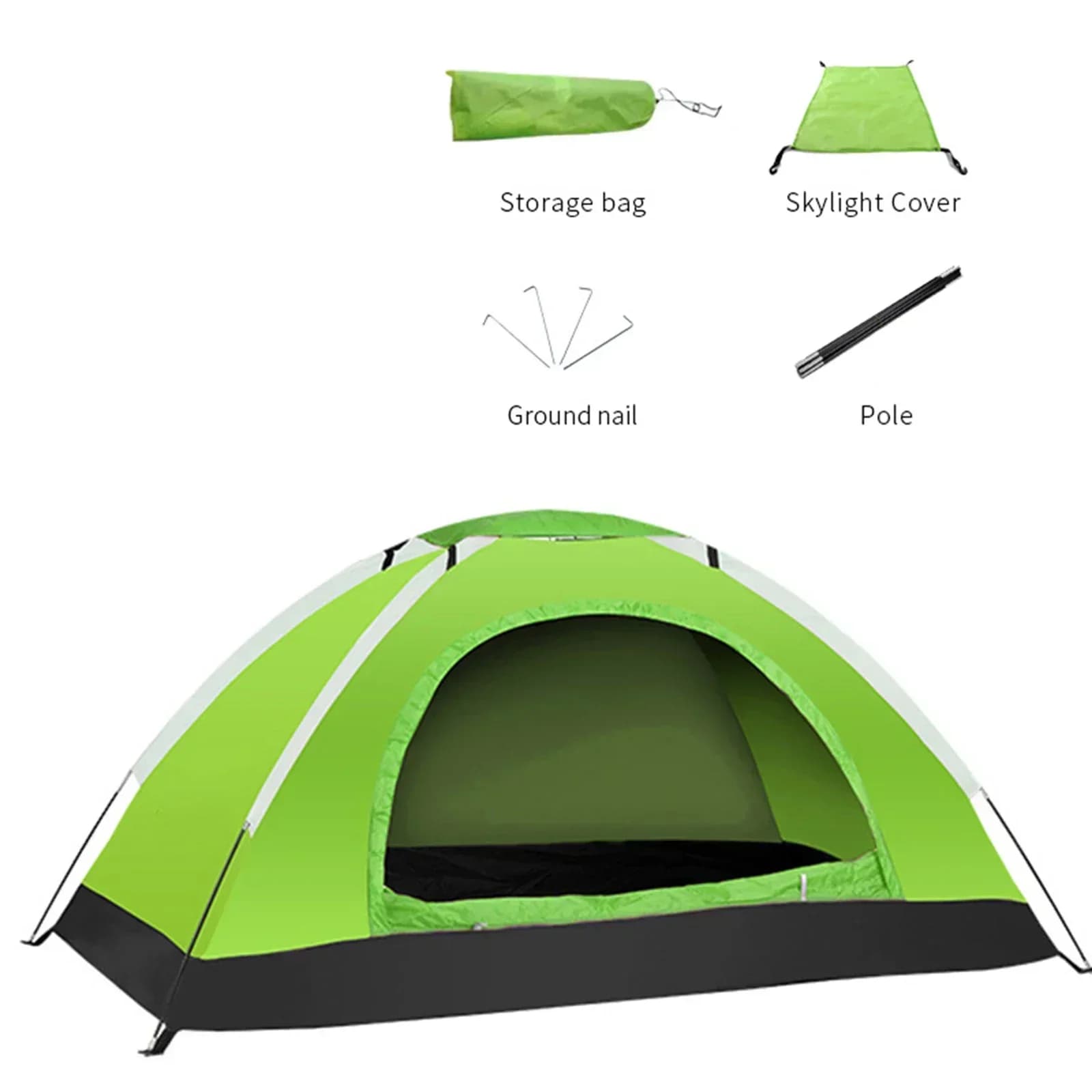 Tente de randonnée ultra-légère 1-2 personnes couche simple anti-UV pour pêche trekking et bivouac