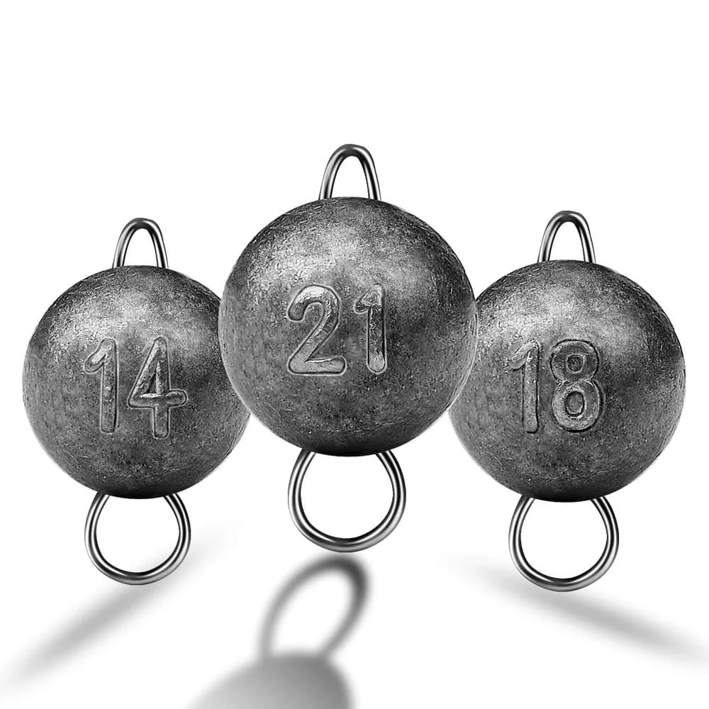 Plombs tête ronde 8 poids 3g-21g - Sinkers plombés pour leurres pêche carnassiers