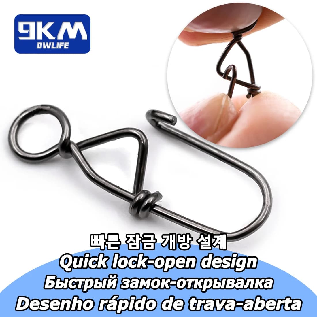 Snaps Duo Lock 50-200PCS en acier inoxydable pour raccords leurres pêche black-bass eau douce clips rapides
