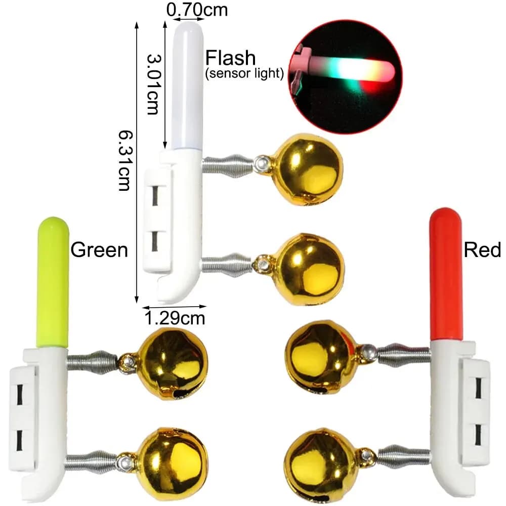 Alarme de touche pour pêche de nuit avec double clochette, lampe LED et chargeur USB CR425