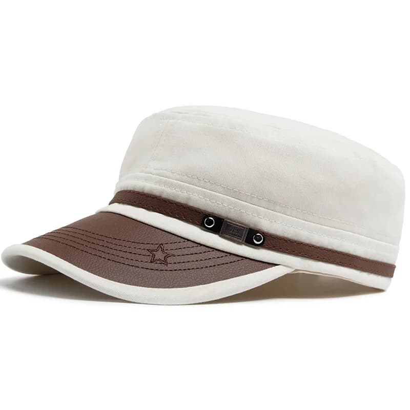 Casquette cadet pêche vintage armée - Homme visière plate coton été automne unisexe
