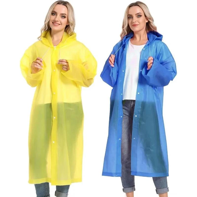 Ponchos de pluie réutilisables imperméables pour pêche avec capuche et cordon