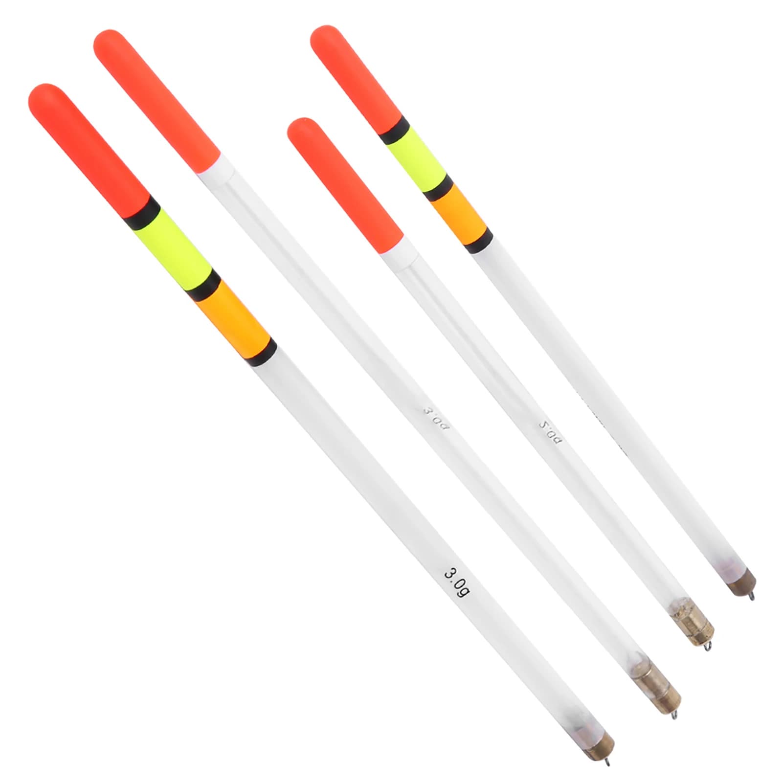 Kit 10 flotteurs plastique durables multifonctions avec tube distributeur d'appâts pour pêche
