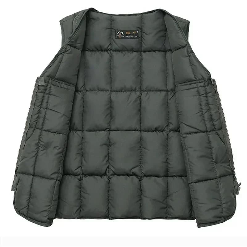 Veste matelassée homme sans manches légère et chaude multi-poches pour pêche hiver