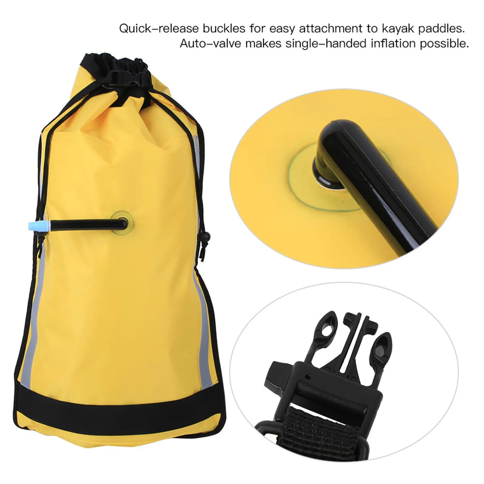 Bouée de sauvetage gonflable pour pagaie kayak - Flotteur nylon sécurité canoë et sea kayak