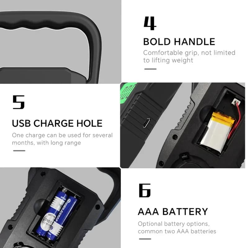 Balance numérique suspendue 60kg avec recharge USB/batterie - Outil de pesée portable pour pêche et bagages