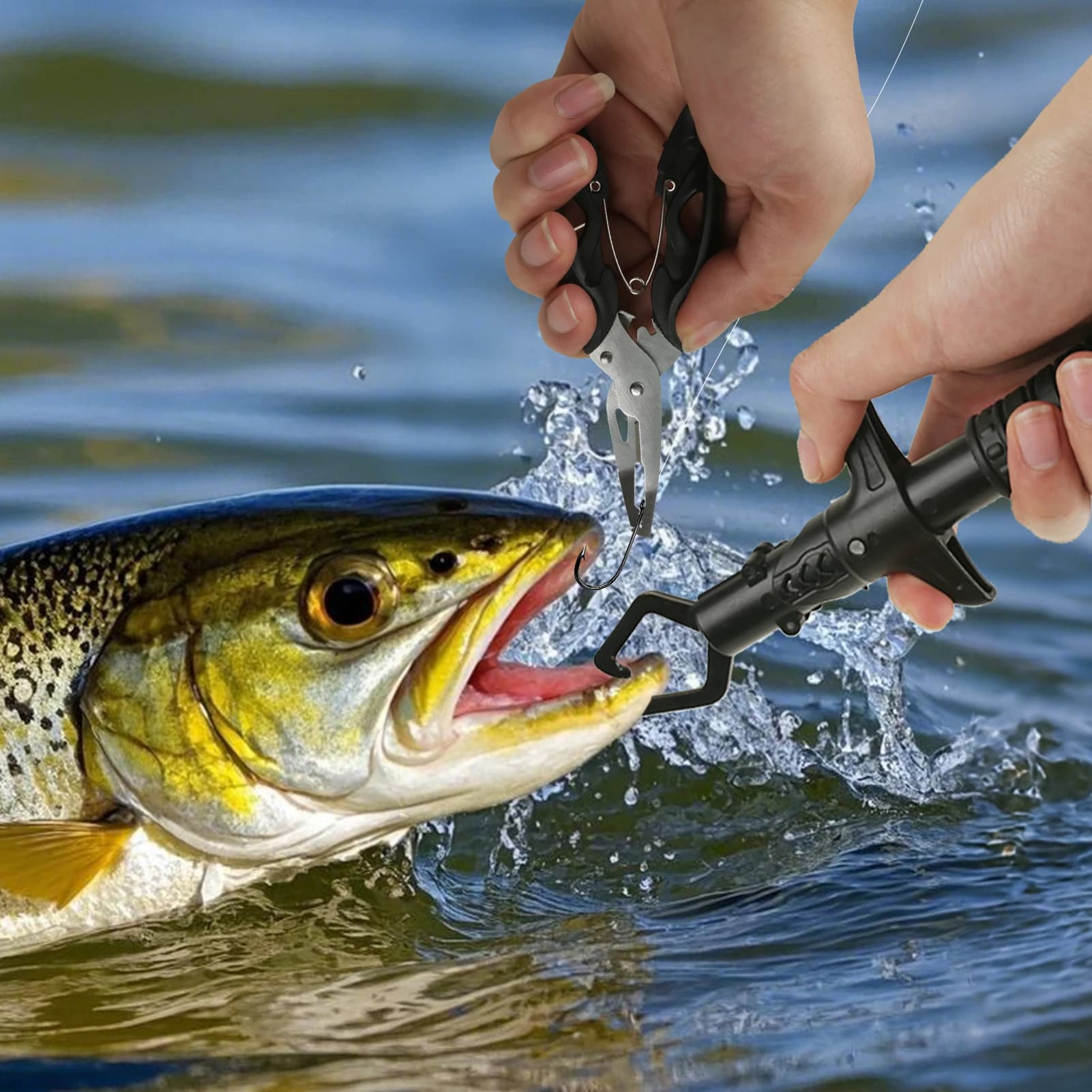 Pinces de pêche multifonctions avec extracteur d'hameçon - Outil essentiel pour pêche sur glace et flyfishing
