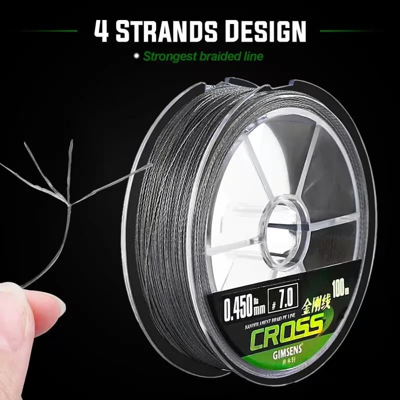 Ligne pêche carpe japonaise super fine 4 brins PE tressé 100-300m multifilament ultra résistante