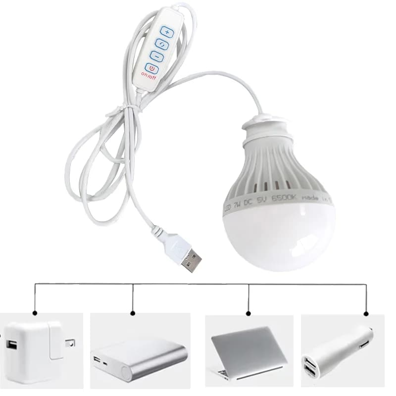 Lampe camping LED DC5V 5W 7W USB 3 couleurs dimmable suspendue tente pêche barbecue équipement extérieur