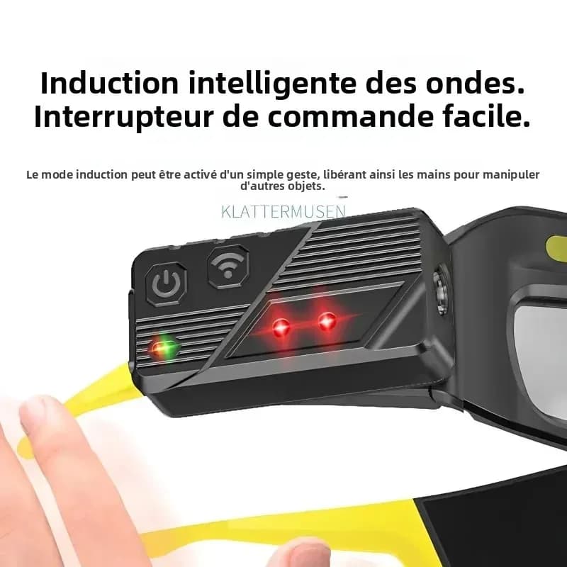 Lunettes lampe frontale professionnelle 2 en 1 contrôle gestuel pour pêche technique nocturne
