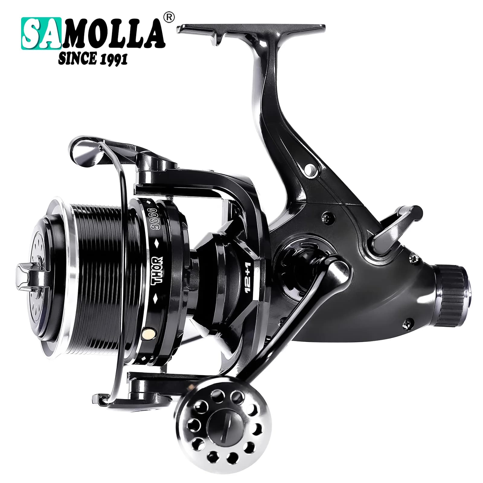 Moulinet carpe spinning drag double 27kg 12+1BB pour pêche mer et eau douce universel