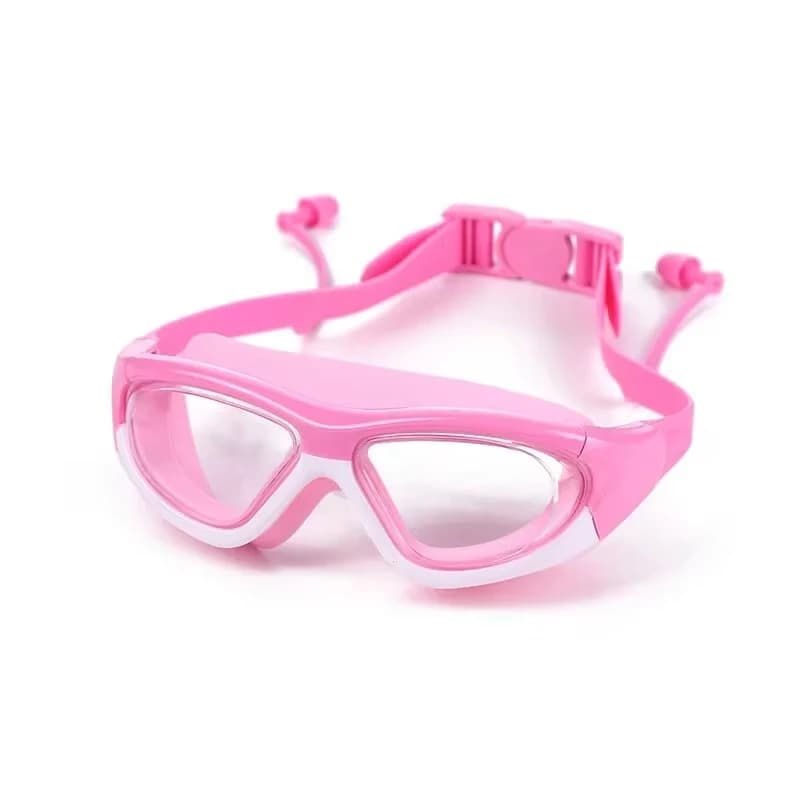Lunettes natation enfants grand cadre HD étanches anti-buée bouchons d'oreilles intégrés piscine