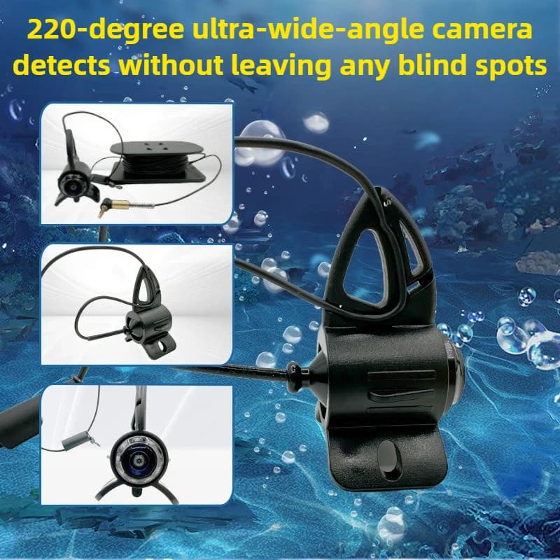 Caméra de pêche sous-marine 5 pouces avec alarme visuelle et signal AHD numérique ultra clair pour détection poissons