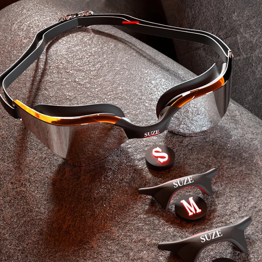 Lunettes de natation professionnelles anti-buée grand angle été adultes ajustables équipement